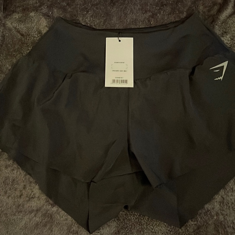 High waisted shorts with liner small zipper pocket on waist band in back